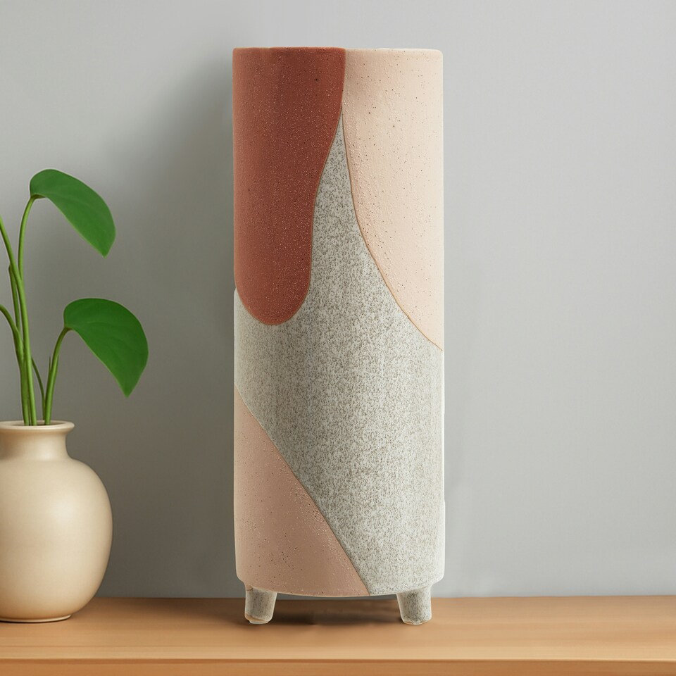 image 1 of Interiors by Premier - Large Ceramic vase, Handcrafted Ceramic Flower Vase for Home Decor, Stylish Stoneware Vase for Living Room Multi