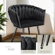 image 4 of Dining Chair Astano - padded, velvet, knot design, continuous backrest - Set of 2 Black