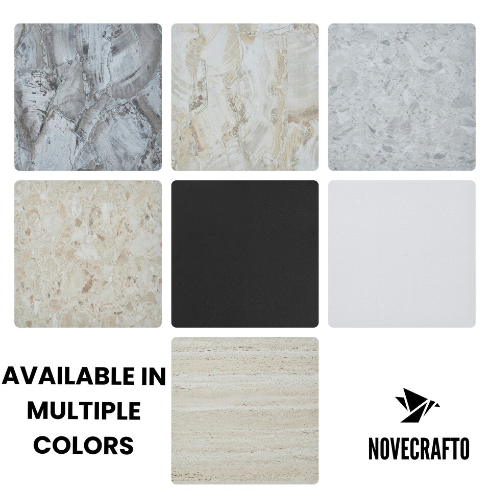 image 1 of NOVECRAFTO Vinyl Floor Tiles Self Adhesive – 12x12in Peel and Stick Flooring for Kitchen, Bathroom & Living Room – Charcoal Marble Flow Design | Grey | 4.65 sqm