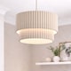 image 1 of CGC Allegra Extra Large Oatmeal Linen Two-Tier Scalloped Drum Lampshade