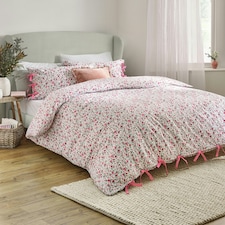 Wylder Hannah Floral 100% Cotton Single Duvet Cover Set Pink | Single