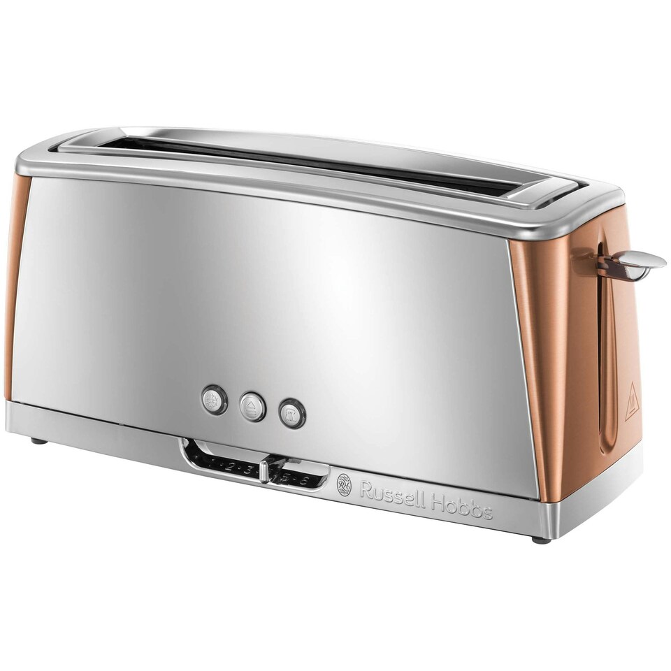 image 1 of Russell Hobbs Luna 2 Slice Toaster, Long Slot - Copper