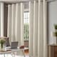 image 3 of Velvet Chenille Eyelet Curtains Ready Made Pair - 142cm x 229cm - Cream