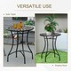 image 3 of Outsunny 60cm Mosaic Round Bistro Table Outdoor Garden Side Table Black | Black