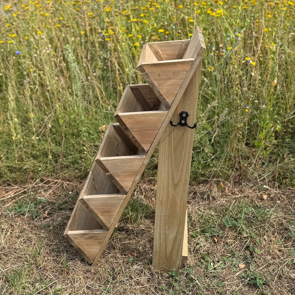 image 1 of 5 Tier Stepped Wooden Garden Flower & Herb Planter - Pack of 2