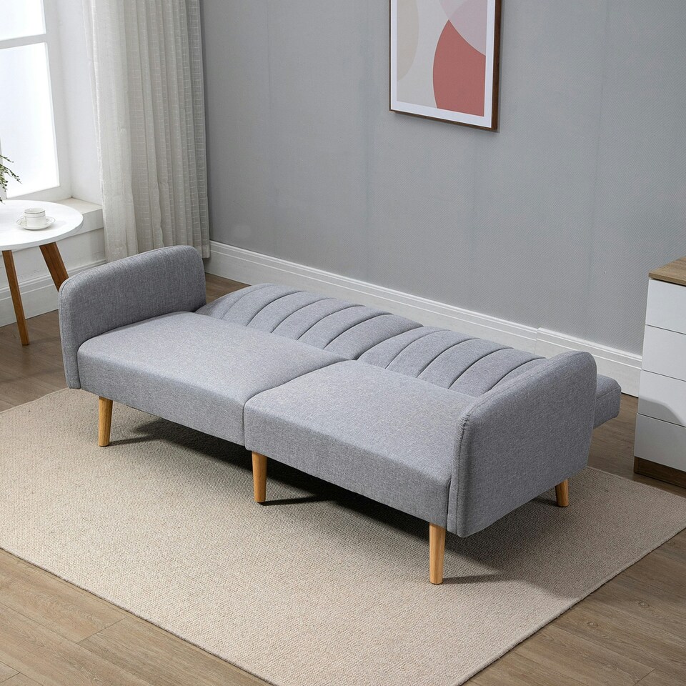 image 1 of HOMCOM 3 Seater Sofa Bed w/ Adjustable Backrest for Living Room, Guest Room 