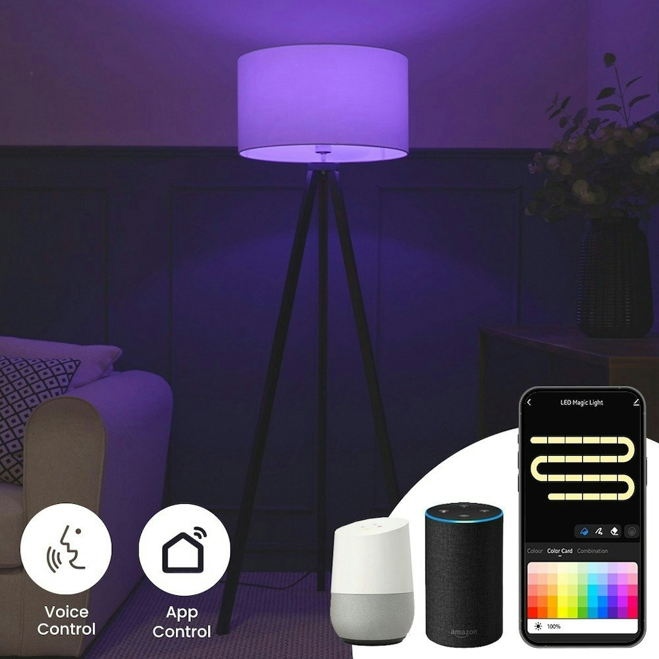 image 1 of ValueLights 2 Pack Light Bulb Dimmable E14 White Plastic Candle LED SMART 5W Multicolour 6500K 450lm Light Bulb