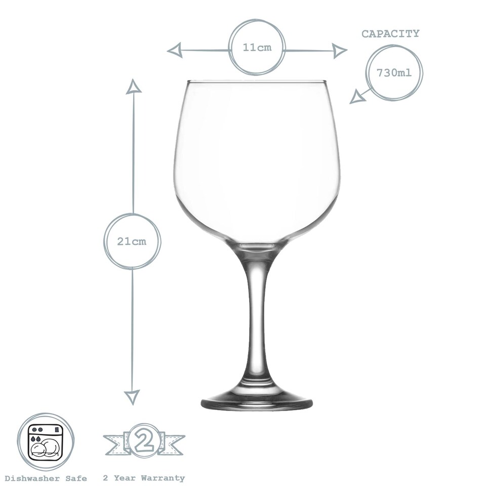 image 1 of LAV Combinato Gin Glasses - 730ml - Clear - Pack of 12