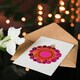 image 4 of Greeting Card Kandinsky Style Pink Orange Vibrant Bauble Design Blank For Him Or Her Art Xmas Christmas Card