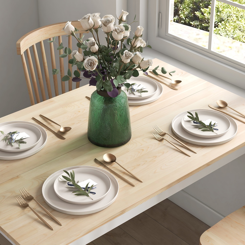 image 1 of HOMCOM Dining Table Farmhouse Kitchen Table w/ Wood Frame for Dining Room