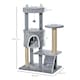 image 4 of PawHut 100cm Cat Condo Tree Tower with Scratching Post, Perch, Light Grey