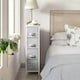 image 2 of Yaheetech Vertical Slim Storage Tower with 4 Fabric Drawers Grey | Light Grey