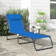 image 2 of Outsunny Folding Beach Chair Chaise Lounge 4 Adjustable Positions, Blue