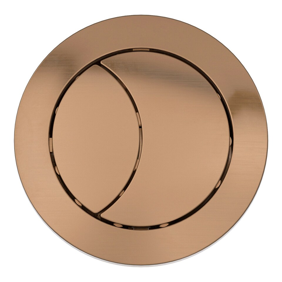 image 1 of SPARES2GO Universal Toilet Cistern Dual Flush Push Button Kit for 20mm 40mm 50mm 60mm Lid Hole (Brushed Copper)