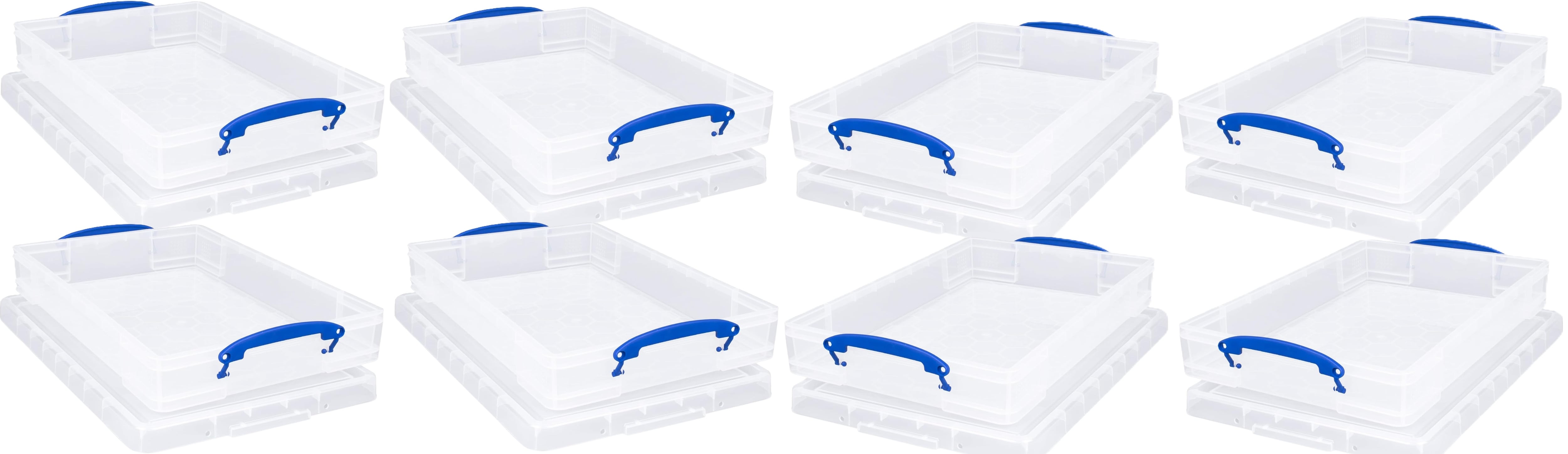 Really Useful Plastic Storage Box 10 Litre CLEAR Pack of 8