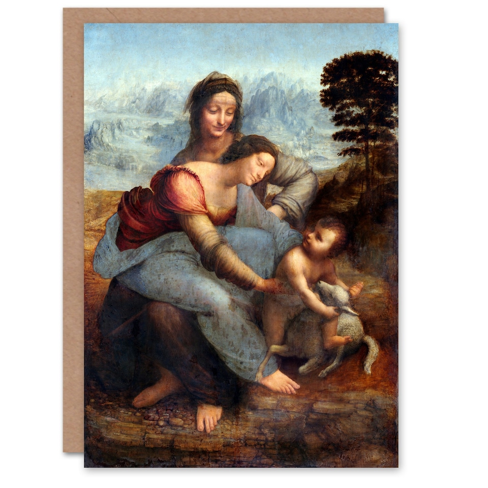 image 1 of Leonardo da Vinci Art Card Virgin and Child with Saint Anne