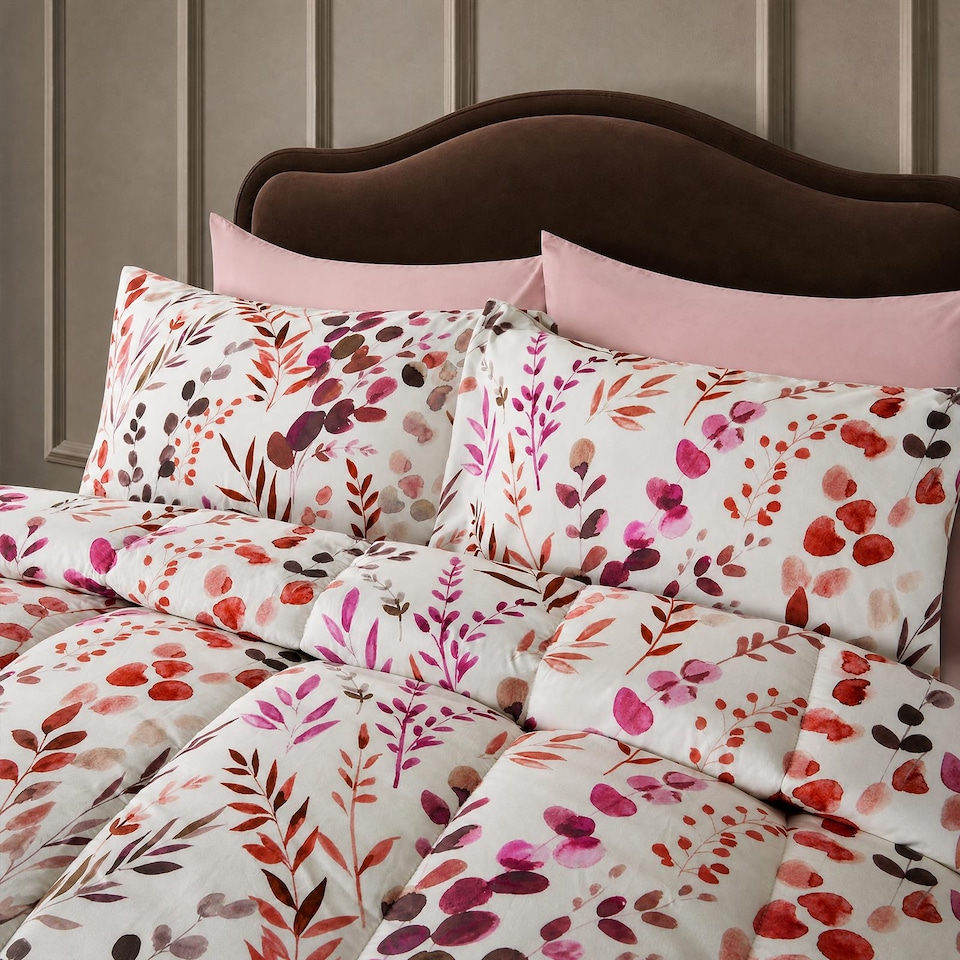image 1 of OHS Floral Coverless 10.5 TOG Duvet Set Pillowcase Quilted Cover
