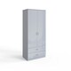image 2 of FWStyle Chilton Combination Wardrobe 2 Door 2 Drawer - Grey Gloss Front Grey