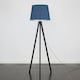 image 2 of ValueLights Barbro Black Tripod Floor Lamp Blue Taper Shade & Bulb