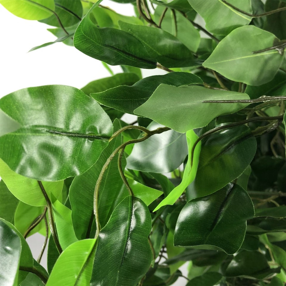 image 1 of 90cm Artificial Ficus Tree Bush - Large Bushy Plant | Green | 3ft