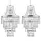 image 1 of Set of 2 Chrome Tiered Chandelier Style Light Shades | Clear | Chrome | Medium | 2