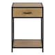 image 2 of Seaford Bedside Table with 1 Drawer in Black & Oak