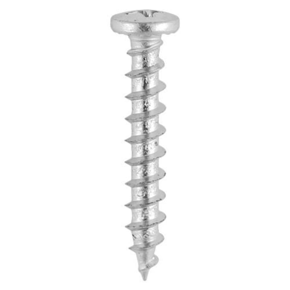 image 1 of Timco - Window Fabrication Screws - Friction Stay - Shallow Pan with Serrations - PH - Single Thread - Gimlet Tip - Stainless Steel (Size 4.8 x 20 - 1000 Pieces)