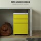 image 6 of Vinsetto 3 Drawer File Cabinet, Lockable Metal Filling Cabinet, Yellow