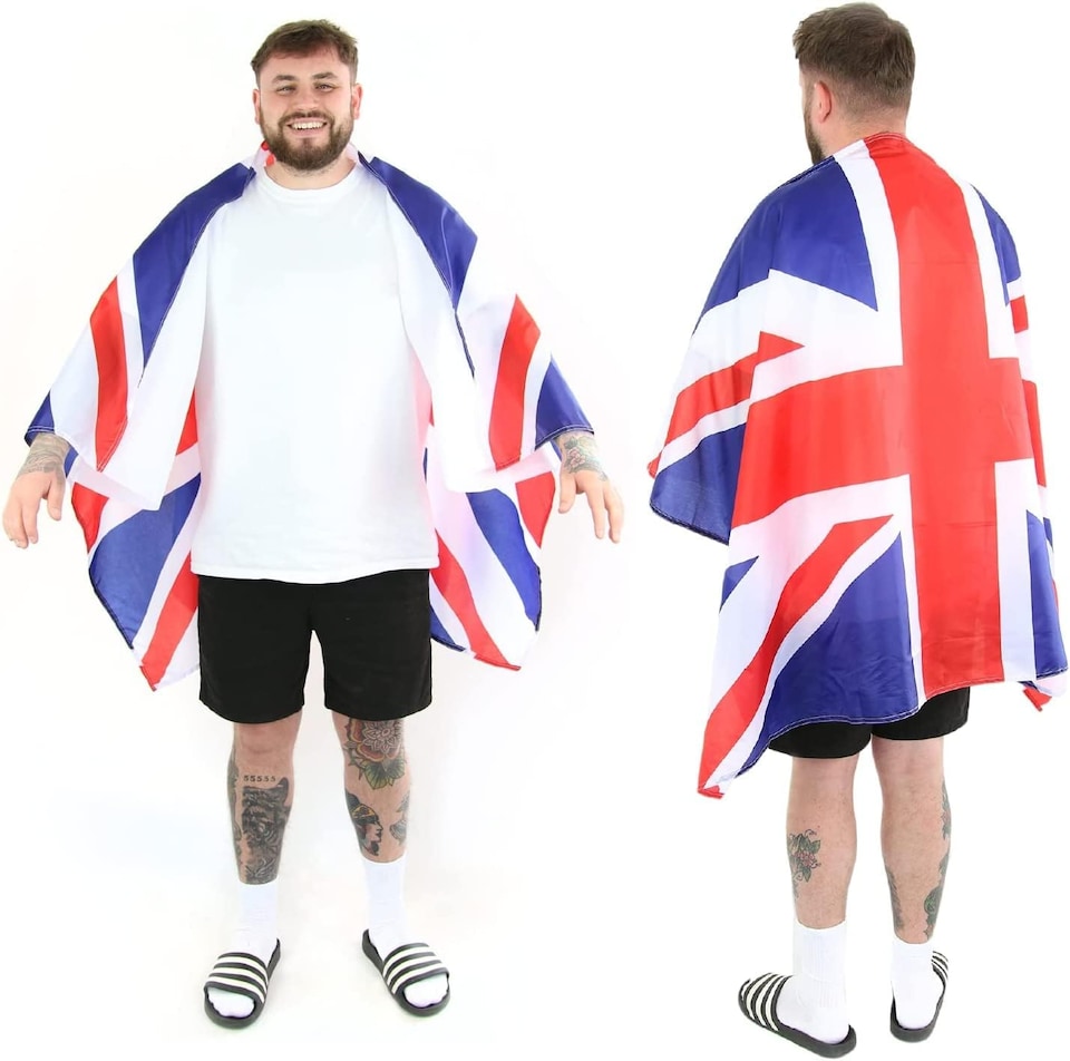 image 1 of 5x3FT Britain National Union Jack Wearable Body Sleeve Flag King Charles III Coronation | Multi
