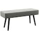 image 1 of HOMCOM End of Bed Bench, Upholstered Hallway Bedroom with Steel Legs, Grey