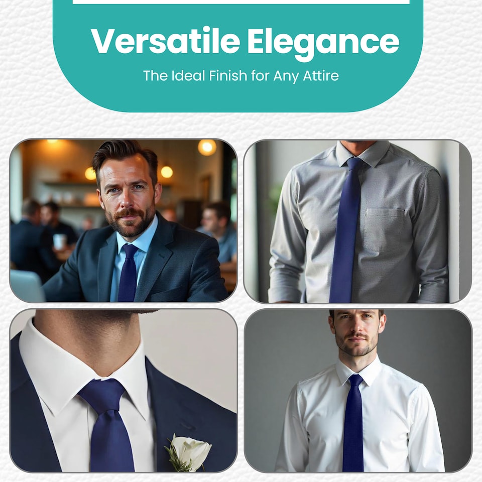 image 1 of Mens Polyester Solid Pre-tied Adjustable Clip-On Tie Washable Neck Tie