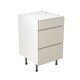 image 1 of 3 Drawer Base Unit 500mm w/ J-Pull Cabinet Door - Super Gloss Light Grey Grey | Super Gloss Light Grey