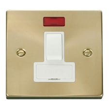SE HOME Satin / Brushed Brass 13A Fused Connection Unit Switched With Neon White | Satin Brass