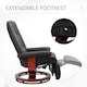 image 5 of HOMCOM 360 Swivel Recliner Chair with Footstool, Manual Recliner Armchair with Wooden Base, PU Leather Upholstered Reclining Chair for Living Room, Bedroom, Office, Black