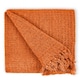 image 5 of Waffle Collection Recycled Cotton Throw in Orange (70" x 100")