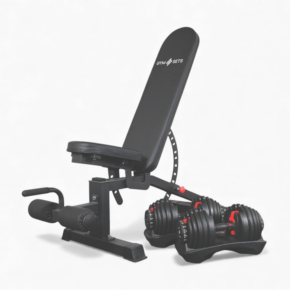 image 1 of GYM SETS 24kg Adjustable Dumbbell- (Pair + SS Bench)