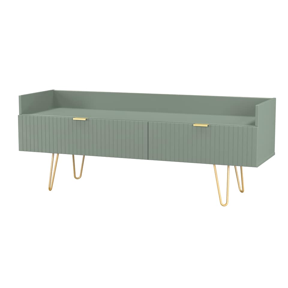 image 1 of Bexley 2 Drawer TV Console Unit in Reed Green (Ready Assembled) | Green | Reed Green
