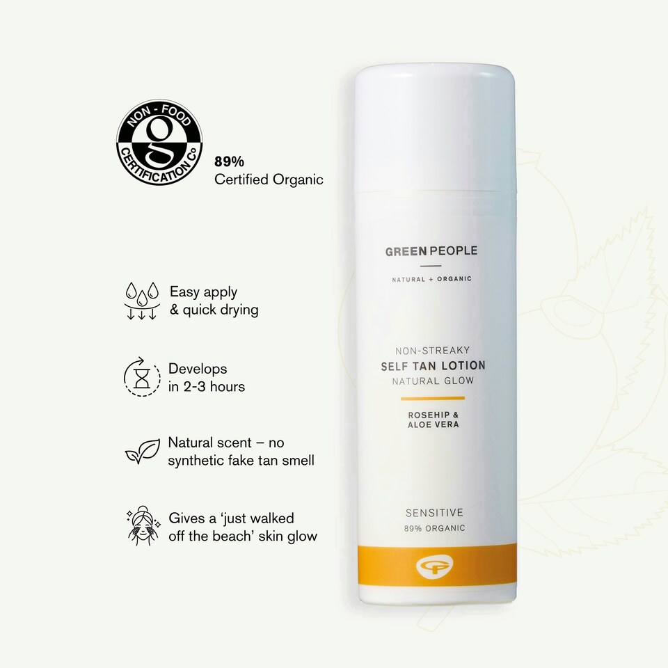 image 1 of Green People Self Tan Lotion - Non-Streaky, Natural Glow - With Rosehip & Aloe Vera - Organic, Vegan & Cruelty Free, 150ml
