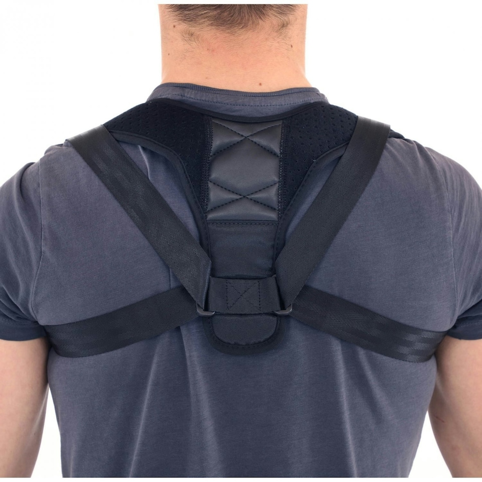 image 1 of Oypla Medium Sports Back Shoulder Neck Pain Relief Posture Brace Support Corrector Black | One Size
