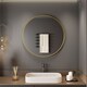 image 5 of Neo 60cm Gold Round Metal Frame Wall Mirror Float Glass HD Reflection Anti Rust Moisture Proof Wall Mounted Bathroom Bedroom Hallway Living Room Vanity | Gold | Gold