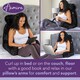 image 3 of Aamira Reading Pillow Black Faux Fur Ribbed Memory Foam Support Cushion | Black | Black | Standard | 1