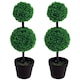 image 6 of Outsunny 2 PCS Artificial Double Ball Tree w/ Pot Home Decoration 15cm