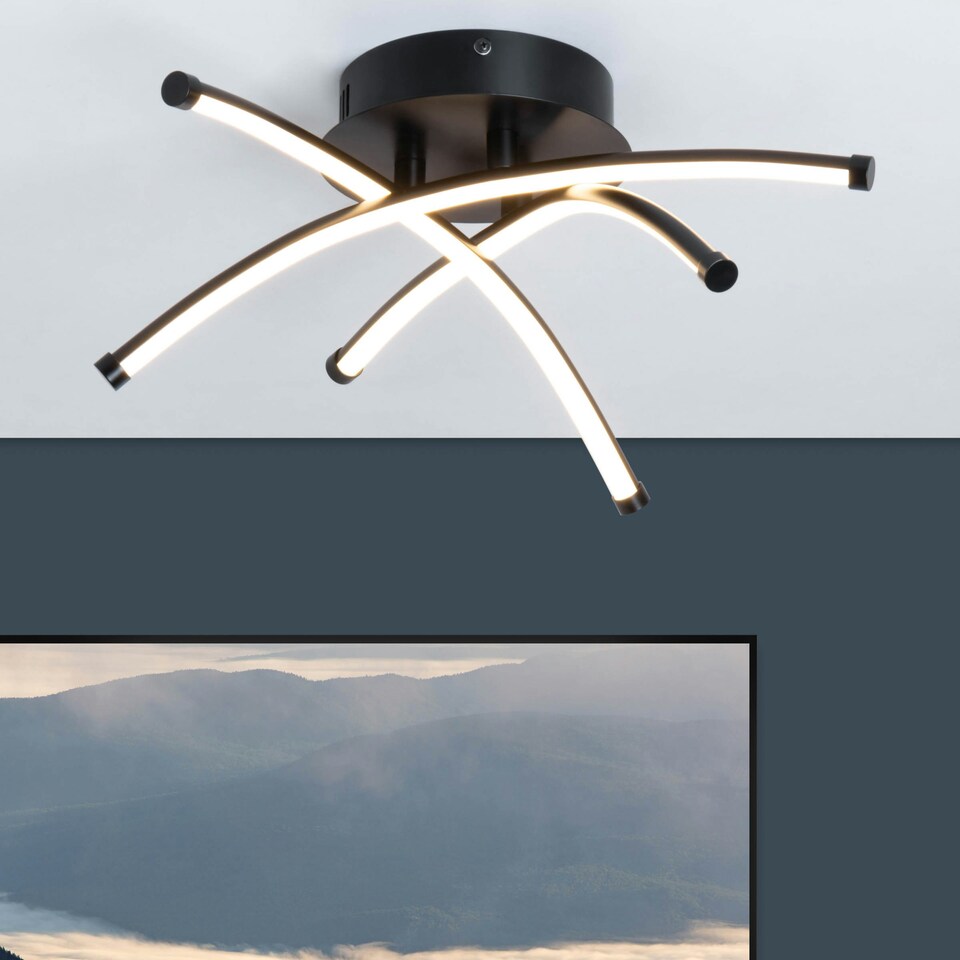 image 1 of BHS Aalto LED Cross Arm Ceiling Light | Black | Black | 1