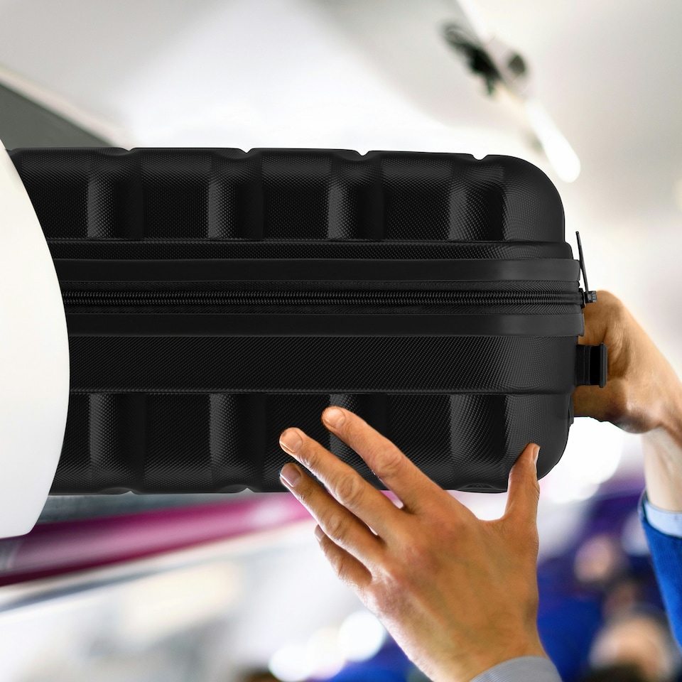 image 1 of 55x40x20cm Ryanair (Priority) TUI, Carry on Cabin Suitcase Hard Shell Approved for 60+ Airlines Cream | Champagne | Cabin Bag