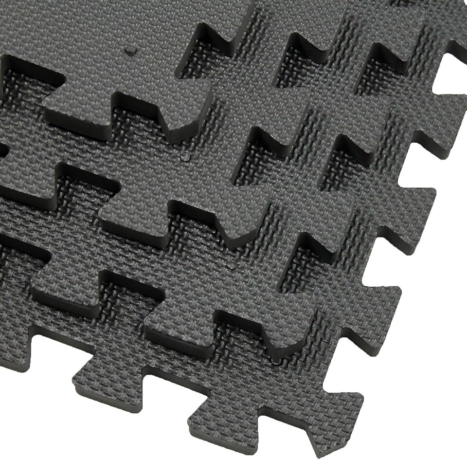 image 1 of Actiasmat - EVA Safety Mat Set for Climbing Frames & Trampolines | 4 Interlocking Black Tiles (52 x 52 cm) – 11.6 Sq Ft. Coverage