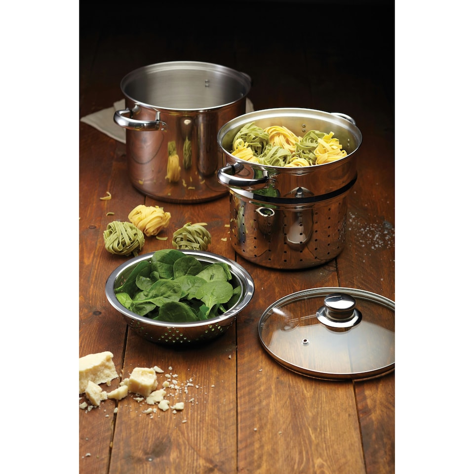 image 1 of KitchenCraft Pasta Pot Silver Stainless Steel