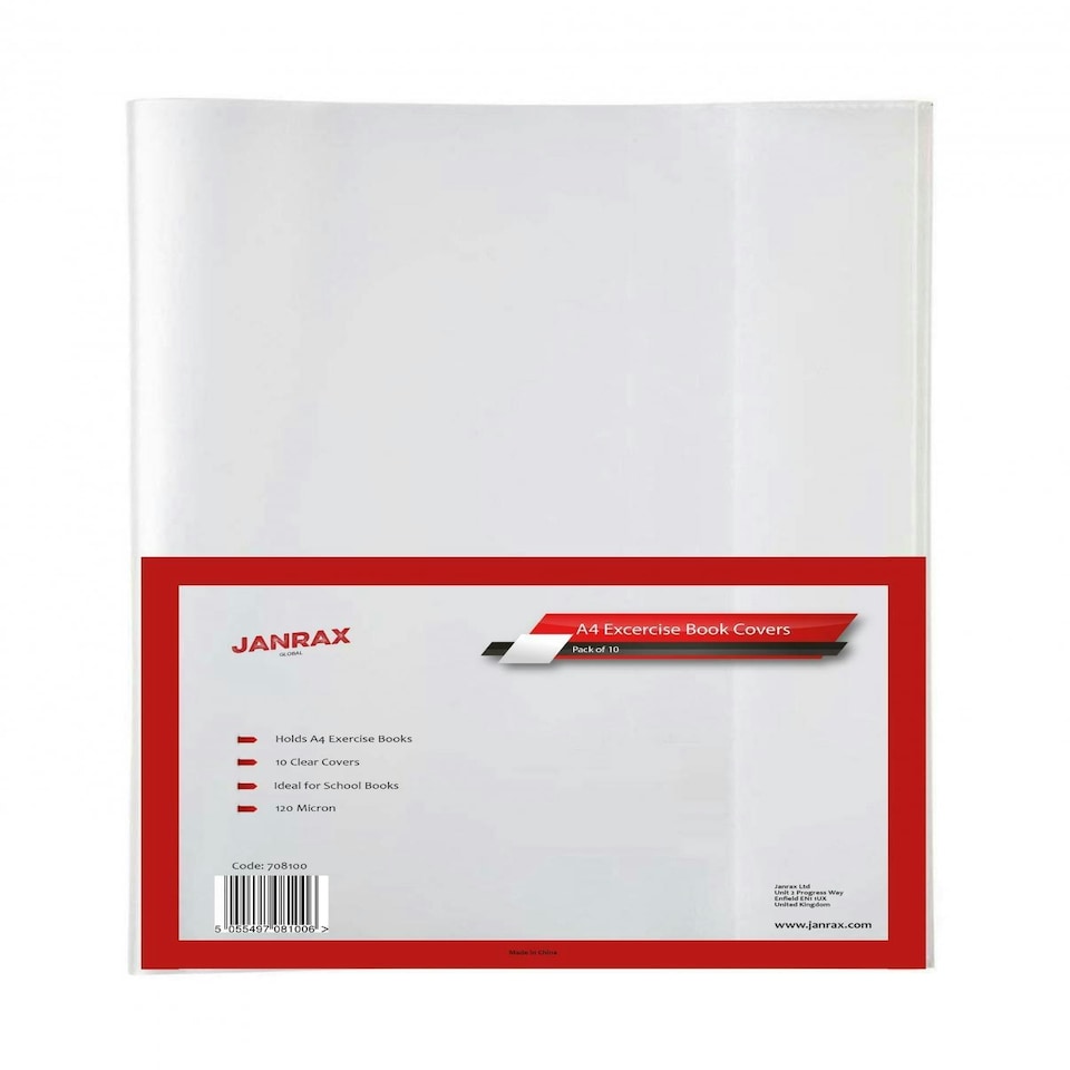 image 1 of Pack of 100 A4 Clear Exercise Book Covers by Janrax