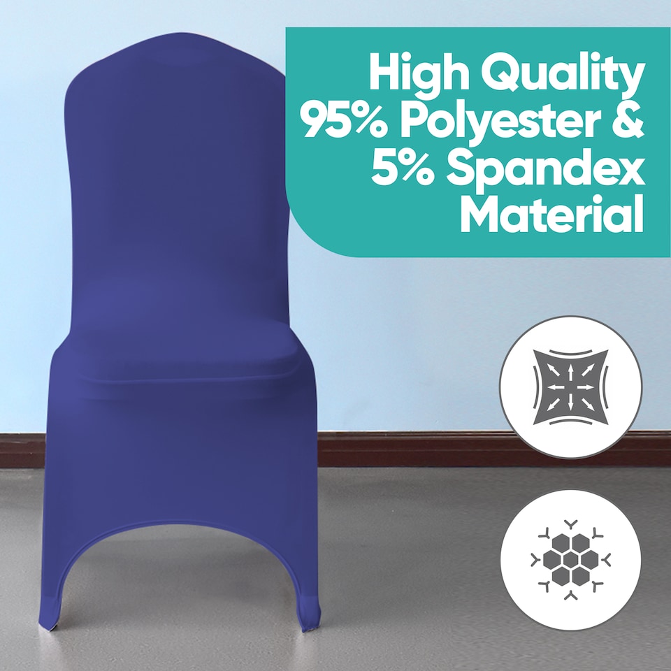 image 1 of Chair Cover Spandex Polyester Stretch Fabric Dining Slipcovers - 10pcs
