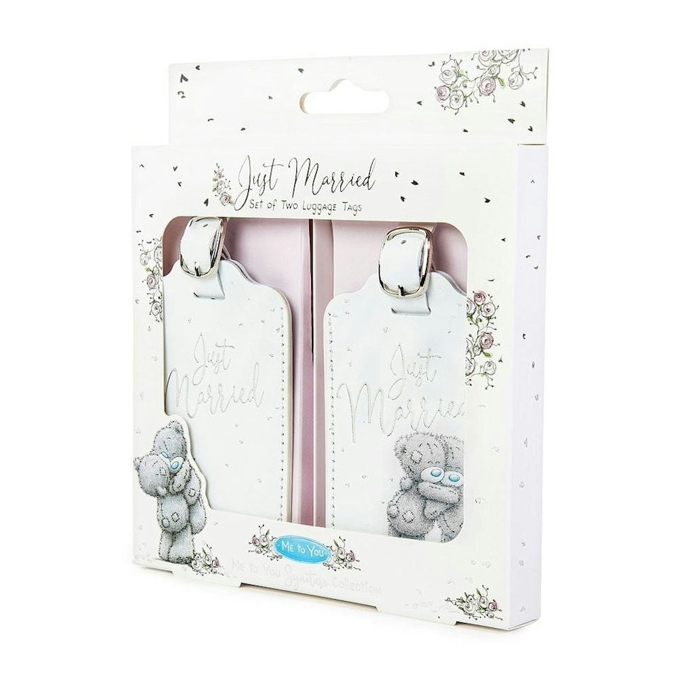 image 1 of Me to You Tatty Teddy 'Just Married' Set of 2 Luggage Tags Official Wedding Collection | Multi