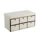 image 8 of Folding Ottoman Storage Bench 6 Drawer Compact Space-Saving Furniture | Cream